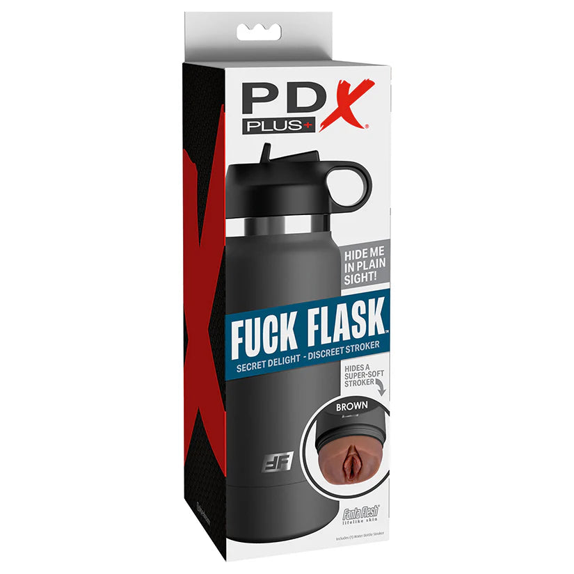PDX Plus Fuck Flask Secret Delight-Brown