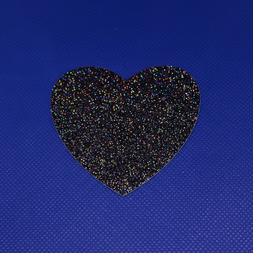 Black Glitter Heart Pasty