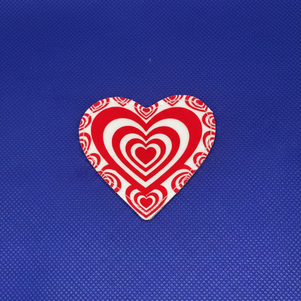 Red White Stripe Heart Pasty